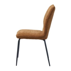 Lot de 2 chaises LIVARA – Tissu rouille – Pieds métal – Design compact – Élégance chaleureuse et tendance 