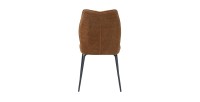 Lot de 2 chaises LIVARA – Tissu rouille – Pieds métal – Design compact – Élégance chaleureuse et tendance 
