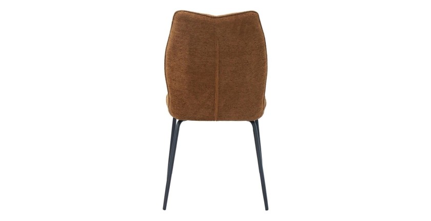 Lot de 2 chaises LIVARA – Tissu rouille – Pieds métal – Design compact – Élégance chaleureuse et tendance 
