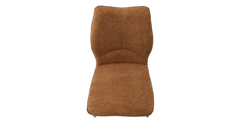 Lot de 2 chaises LIVARA – Tissu rouille – Pieds métal – Design compact – Élégance chaleureuse et tendance 