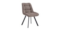 Lot de 2 chaises VELMIA – Tissu poivre – Pieds métal – Design moderne – Élégance naturelle et contrastée 