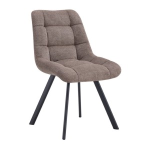 Lot de 2 chaises VELMIA – Tissu poivre – Pieds métal – Design moderne – Élégance naturelle et contrastée 