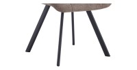 Lot de 2 chaises VELMIA – Tissu poivre – Pieds métal – Design moderne – Élégance naturelle et contrastée 
