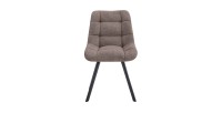 Lot de 2 chaises VELMIA – Tissu poivre – Pieds métal – Design moderne – Élégance naturelle et contrastée 