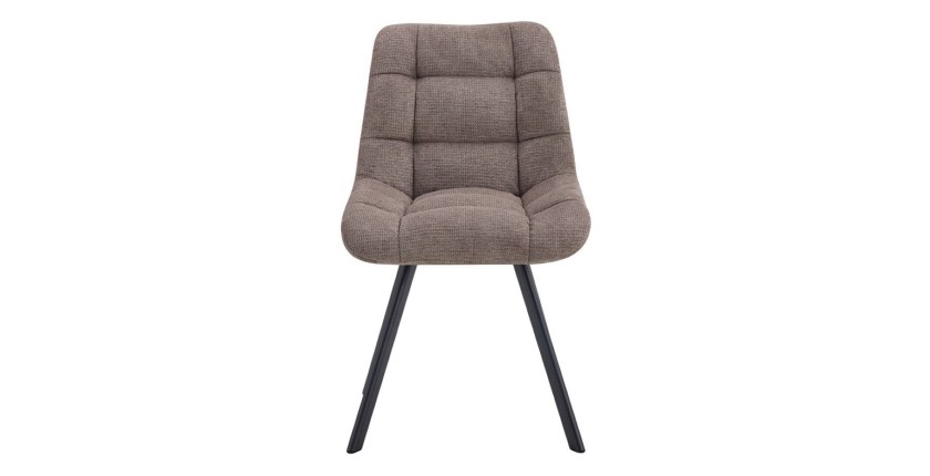 Lot de 2 chaises VELMIA – Tissu poivre – Pieds métal – Design moderne – Élégance naturelle et contrastée 
