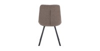 Lot de 2 chaises VELMIA – Tissu poivre – Pieds métal – Design moderne – Élégance naturelle et contrastée 