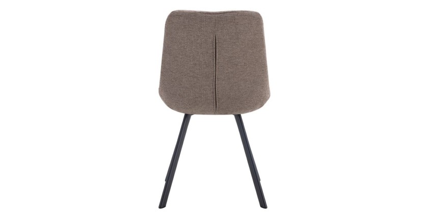 Lot de 2 chaises VELMIA – Tissu poivre – Pieds métal – Design moderne – Élégance naturelle et contrastée 