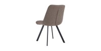 Lot de 2 chaises VELMIA – Tissu poivre – Pieds métal – Design moderne – Élégance naturelle et contrastée 