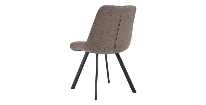 Lot de 2 chaises VELMIA – Tissu poivre – Pieds métal – Design moderne – Élégance naturelle et contrastée 