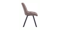 Lot de 2 chaises VELMIA – Tissu poivre – Pieds métal – Design moderne – Élégance naturelle et contrastée 