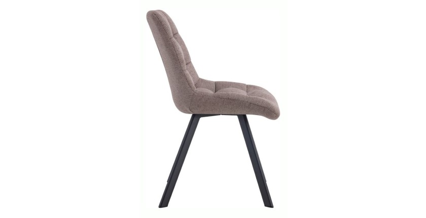 Lot de 2 chaises VELMIA – Tissu poivre – Pieds métal – Design moderne – Élégance naturelle et contrastée 