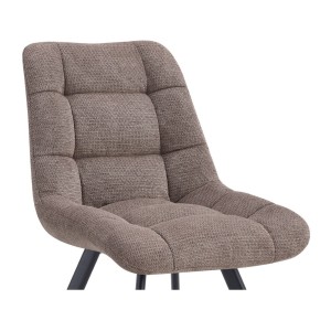 Lot de 2 chaises VELMIA – Tissu poivre – Pieds métal – Design moderne – Élégance naturelle et contrastée 
