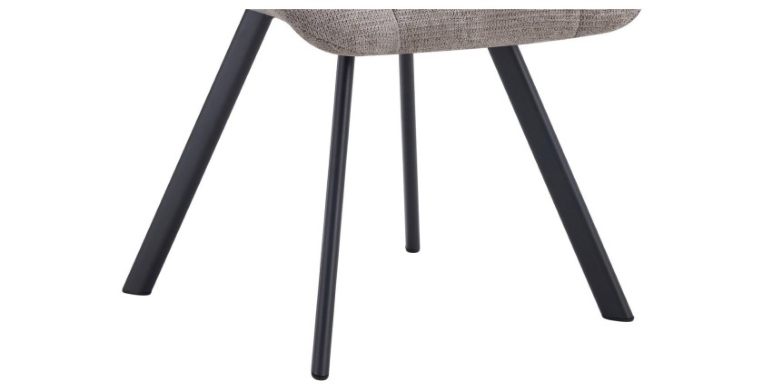 Lot de 2 chaises VELMIA – Tissu gris clair – Pieds métal – Design moderne – Élégance douce et lumineuse 