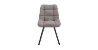 Lot de 2 chaises VELMIA – Tissu gris clair – Pieds métal – Design moderne – Élégance douce et lumineuse 