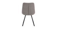 Lot de 2 chaises VELMIA – Tissu gris clair – Pieds métal – Design moderne – Élégance douce et lumineuse 