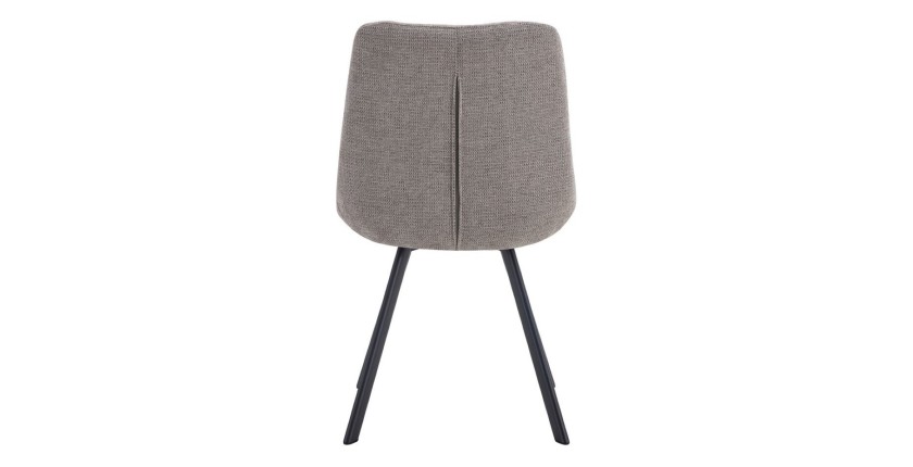 Lot de 2 chaises VELMIA – Tissu gris clair – Pieds métal – Design moderne – Élégance douce et lumineuse 