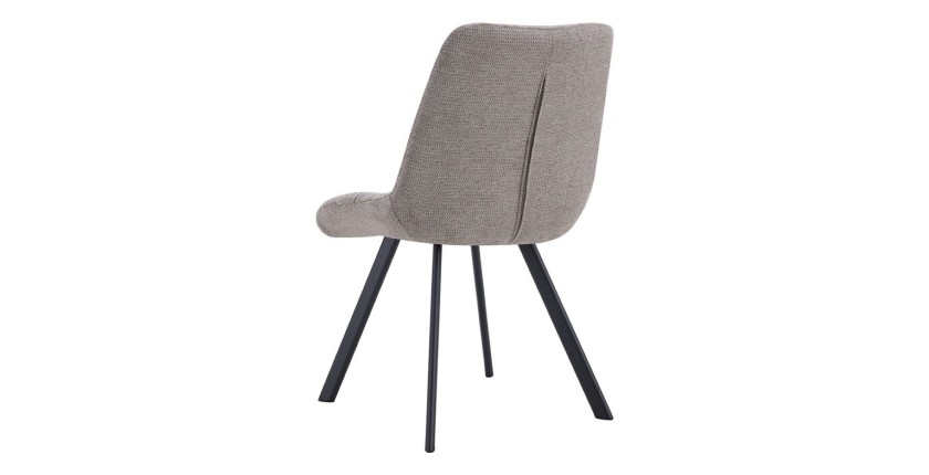 Lot de 2 chaises VELMIA – Tissu gris clair – Pieds métal – Design moderne – Élégance douce et lumineuse 