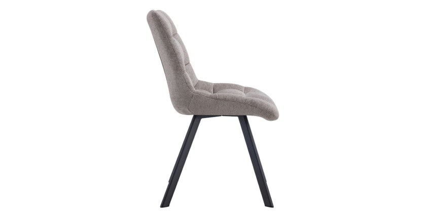 Lot de 2 chaises VELMIA – Tissu gris clair – Pieds métal – Design moderne – Élégance douce et lumineuse 