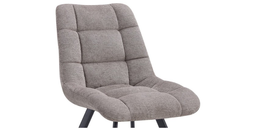 Lot de 2 chaises VELMIA – Tissu gris clair – Pieds métal – Design moderne – Élégance douce et lumineuse 