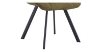 Lot de 2 chaises VELMIA – Tissu vert olive – Pieds métal – Design compact – Élégance naturelle et contemporaine 