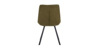 Lot de 2 chaises VELMIA – Tissu vert olive – Pieds métal – Design compact – Élégance naturelle et contemporaine 