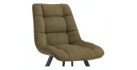 Lot de 2 chaises VELMIA – Tissu vert olive – Pieds métal – Design compact – Élégance naturelle et contemporaine 