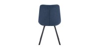 Lot de 2 chaises VELMIA – Tissu bleu océan – Pieds métal – Design moderne – Élégance rafraîchissante 