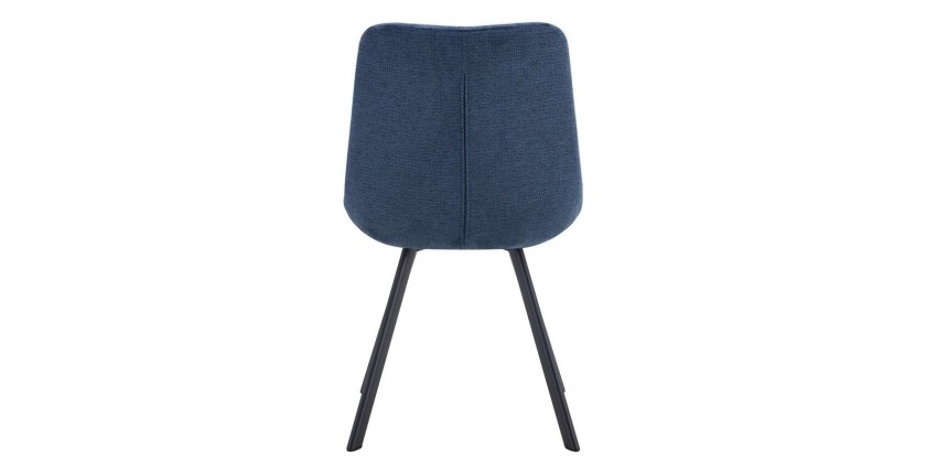 Lot de 2 chaises VELMIA – Tissu bleu océan – Pieds métal – Design moderne – Élégance rafraîchissante 