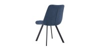 Lot de 2 chaises VELMIA – Tissu bleu océan – Pieds métal – Design moderne – Élégance rafraîchissante 