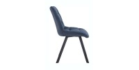 Lot de 2 chaises VELMIA – Tissu bleu océan – Pieds métal – Design moderne – Élégance rafraîchissante 