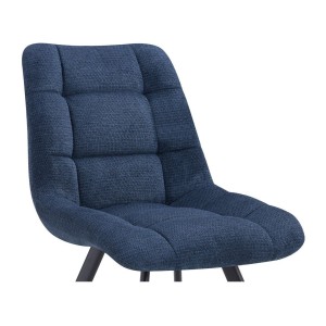 Lot de 2 chaises VELMIA – Tissu bleu océan – Pieds métal – Design moderne – Élégance rafraîchissante 