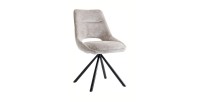 Lot de 2 chaises YUMENA – Tissu beige – Pieds métal – Design épuré – Élégance naturelle et contemporaine 