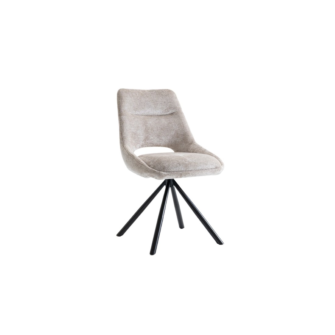 Lot de 2 chaises YUMENA – Tissu beige – Pieds métal – Design épuré – Élégance naturelle et contemporaine 