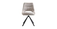 Lot de 2 chaises YUMENA – Tissu beige – Pieds métal – Design épuré – Élégance naturelle et contemporaine 