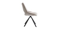 Lot de 2 chaises YUMENA – Tissu beige – Pieds métal – Design épuré – Élégance naturelle et contemporaine 
