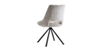 Lot de 2 chaises YUMENA – Tissu beige – Pieds métal – Design épuré – Élégance naturelle et contemporaine 