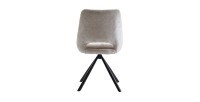 Lot de 2 chaises YUMENA – Tissu beige – Pieds métal – Design épuré – Élégance naturelle et contemporaine 