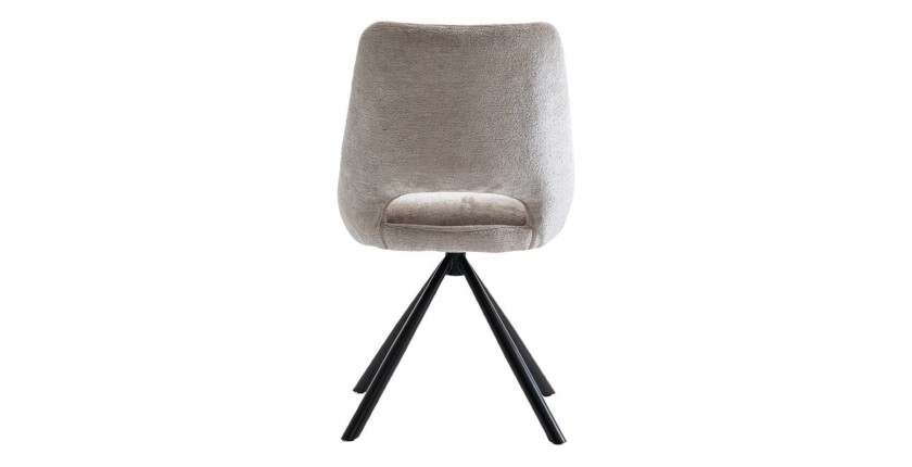 Lot de 2 chaises YUMENA – Tissu beige – Pieds métal – Design épuré – Élégance naturelle et contemporaine 