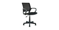 Chaise de bureau ZARNOX – Tissu noir – Accoudoirs – Pivotante – Pieds métal – Design moderne et fonctionnel 