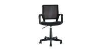 Chaise de bureau ZARNOX – Tissu noir – Accoudoirs – Pivotante – Pieds métal – Design moderne et fonctionnel 
