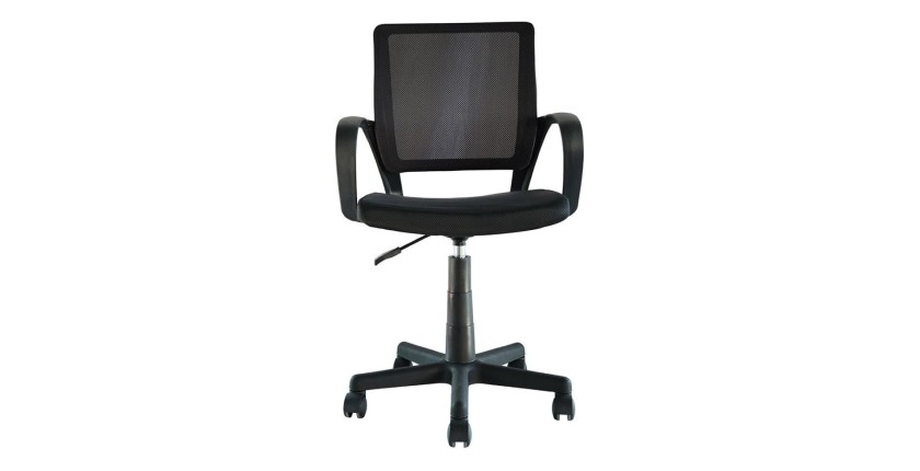 Chaise de bureau ZARNOX – Tissu noir – Accoudoirs – Pivotante – Pieds métal – Design moderne et fonctionnel 