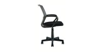 Chaise de bureau ZARNOX – Tissu noir – Accoudoirs – Pivotante – Pieds métal – Design moderne et fonctionnel 