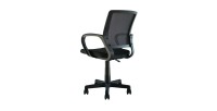 Chaise de bureau ZARNOX – Tissu noir – Accoudoirs – Pivotante – Pieds métal – Design moderne et fonctionnel 