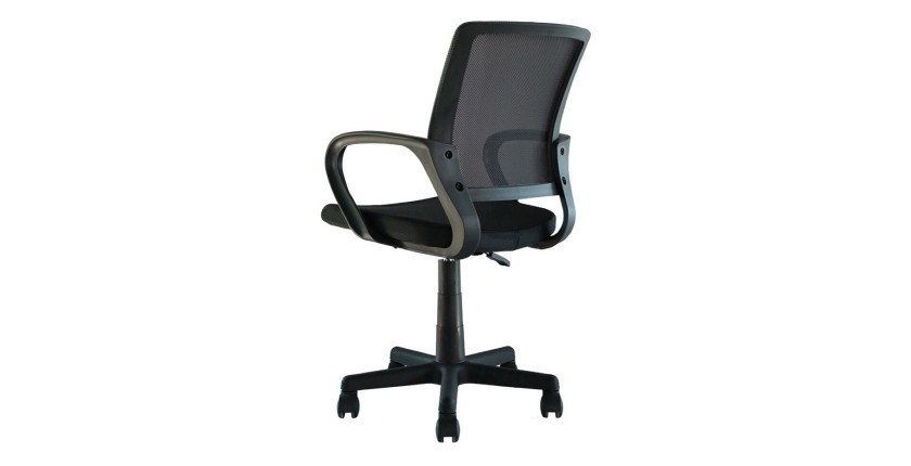 Chaise de bureau ZARNOX – Tissu noir – Accoudoirs – Pivotante – Pieds métal – Design moderne et fonctionnel 