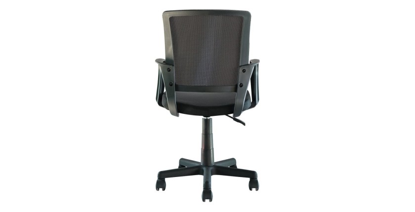 Chaise de bureau ZARNOX – Tissu noir – Accoudoirs – Pivotante – Pieds métal – Design moderne et fonctionnel 