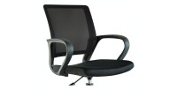 Chaise de bureau ZARNOX – Tissu noir – Accoudoirs – Pivotante – Pieds métal – Design moderne et fonctionnel 