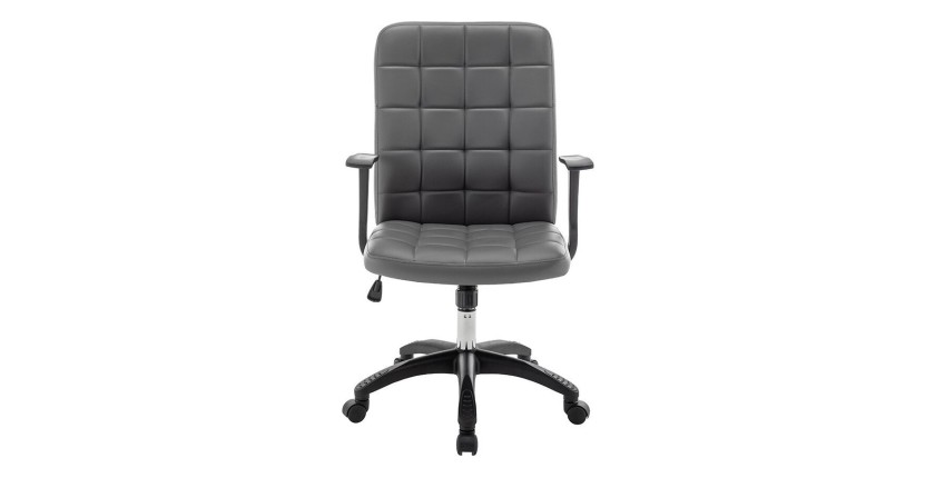 Chaise de bureau KARDEN – Tissu gris – Accoudoirs – Pivotante – Pieds métal – Design ergonomique et contemporain 