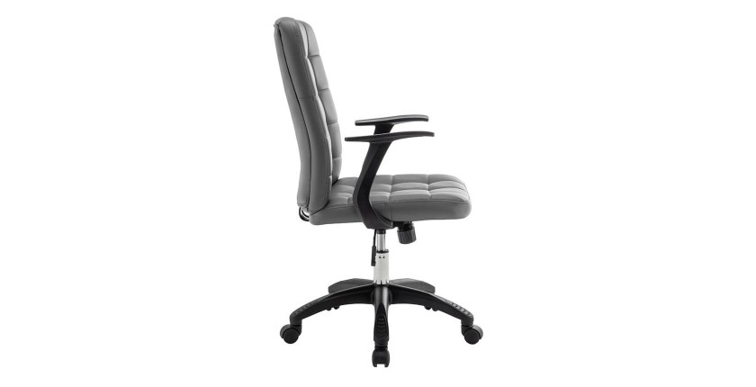 Chaise de bureau KARDEN – Tissu gris – Accoudoirs – Pivotante – Pieds métal – Design ergonomique et contemporain 