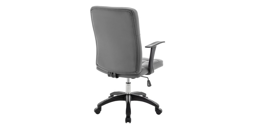 Chaise de bureau KARDEN – Tissu gris – Accoudoirs – Pivotante – Pieds métal – Design ergonomique et contemporain 