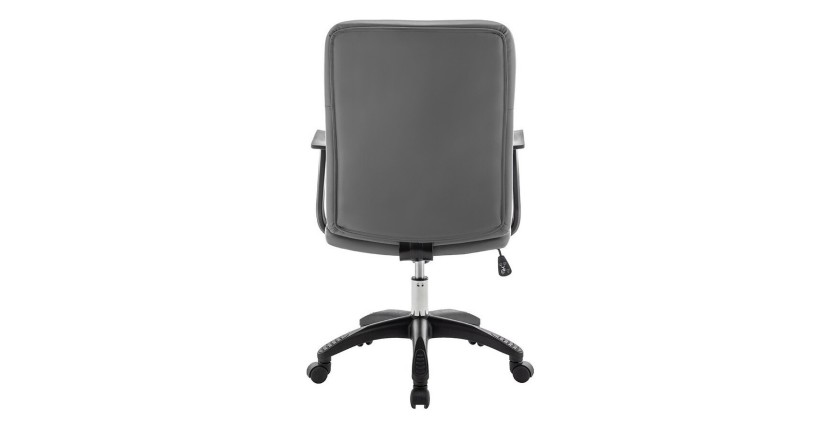 Chaise de bureau KARDEN – Tissu gris – Accoudoirs – Pivotante – Pieds métal – Design ergonomique et contemporain 